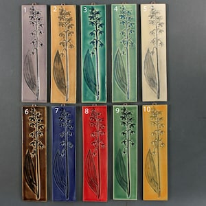 2&quot;x8&quot; Ceramic Hanging Tile- Lily of the Valley