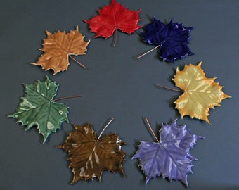 Sycamore Leaf-Ceramic Hanging Leaf