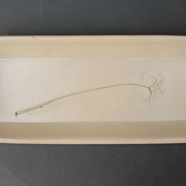 Queen Anne's Lace Tray - handmade stoneware ceramic tray