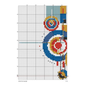 Abstract Circles and Squares Cross Stitch Pattern, PDF Pattern, Modern Cross Stitch, Hand Embroidery, Modern Hoop Art image 4