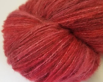 Paco Cloud soft FLUFFY alpaca blend hand dyed fingering weight yarn CRANBERRY FIZZ 100 grams 437 yards