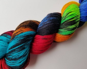 COMIC RELIEF hand-dyed merino nylon fingering sock yarn