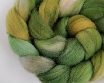 Merino Superwash Nylon hand dyed Super Sock top roving 4 oz WILLOW