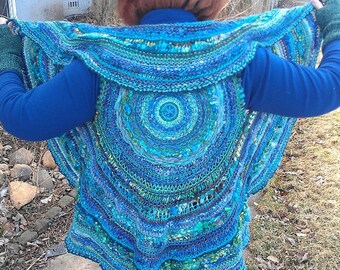 PATTERN Joyful Journey Shrug - circle weaving and knitting combined