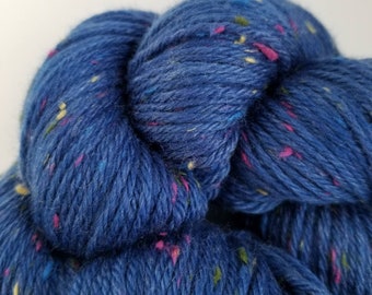 DK Superwash Merino Donegal Tweed hand-dyed yarn RAINBLUE