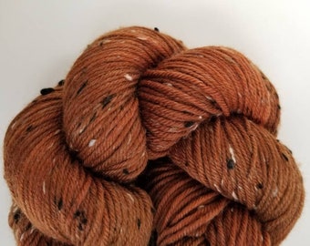 DK Superwash Merino Donegal Tweed hand-dyed yarn NUTMEG