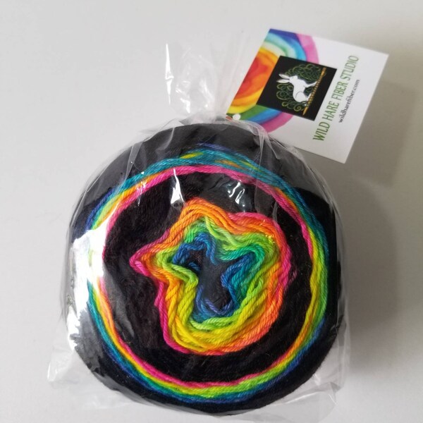 Gradient ombre hand-dyed pinnacle fingering sock yarn superwash merino nylon NEON LIGHTS