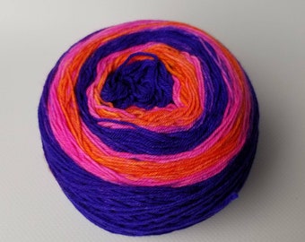 Gradient Ombre Hand-dyed merino nylon fingering sock yarn WILD THANG black light reactive