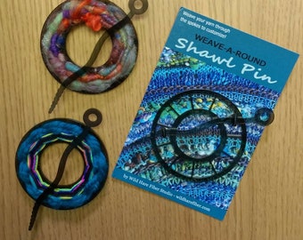 Weave-a-Round SHAWL PIN easy to weave with your yarn and customize to match your project