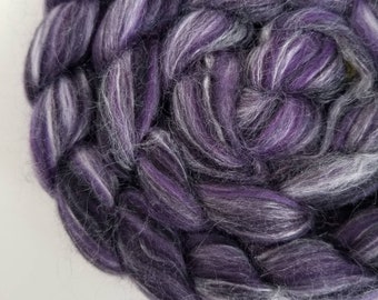 MERINO TUSSAH SILK blend top roving spinning fiber 'Urchin' 4 oz