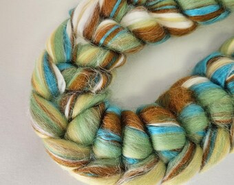 Greener Pastures merino pineapple silk blend top spinning fiber roving MDS&W colorway 2025 4 oz.