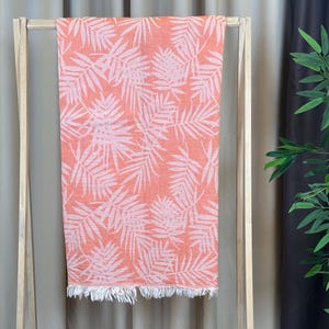 Turkish Beach Towel, Soft Cotton Towel, Peshtemal Towel, Bachelorette Favor, Quick Dry Towel, Turkish Bath Towel, Palm Orange