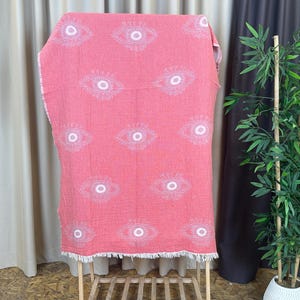 Turkish Beach Towel, Soft Cotton Towel, Peshtemal Towel, Bachelorette Favor, Quick Dry Towel, Turkish Bath Towel, Personalized, Evil Eye