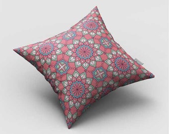 Pink Flower Design Cushion