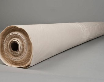 May include: A roll of white canvas fabric, tightly wound and ready for use. The fabric is smooth and unblemished, perfect for painting or crafting.