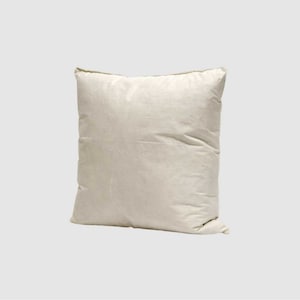 May include: A plain white pillow with a slightly textured surface.