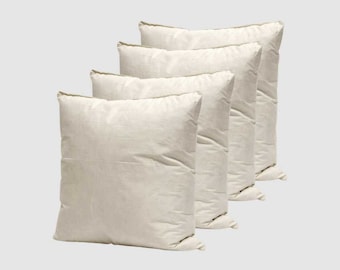 Handmade Set of 4 - Duck Feather Cushion Pads Inners Inserts Fillers Scatters