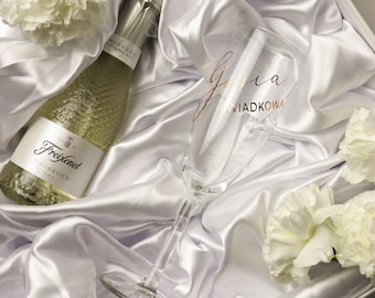 Personalized luxury Gift Box for the maid of honor, request for witnessing | Personalized champagne glass | Bridesmaid gift box