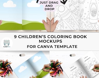 9 Children’s Coloring Book Mockup Creative & Professional Book Presentation