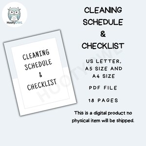 Programa de limpieza y lista de verificación Descarga instantánea en PDF para imprimir Tamaño carta A4 A5 EE. UU.