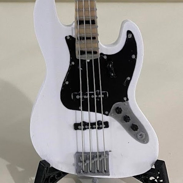 J Style Electric Bass Guitar Refrigerator Magnet with strap and stand