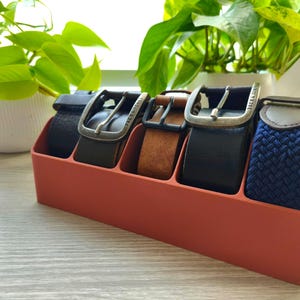 Customizable | Belt Organizer | Belt Storage for Closet or Dresser | Belt Display Rack