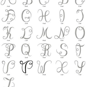 Kalligraphie Monogramm Schrift Digitale Stickdatei