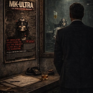 Restricted Research Poster “MK-ULTRA — Mind control Program” (Premium Matte Paper Wooden Framed Poster)