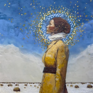 Waking the Bees | Unique Wall Art | Original Encaustic Painting | Inspirational Magical Realism
