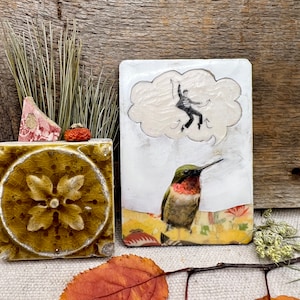 Love Me (and me and me ...) - Encaustic Mini Painting