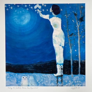 Riding the Southerly Breeze, Flora Pays a Visit | Giclèe Art Print | Encaustic Fine Art