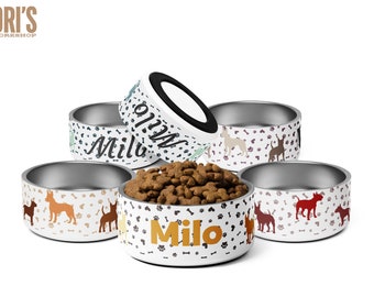 Unique Custom Bull Terrier Dog Bowl - Personalized Pet Dish - 1 Liter Capacity