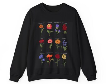 Flower Menu Crewneck Sweatshirt | floral ladies | pretty sweatshirt | spring time