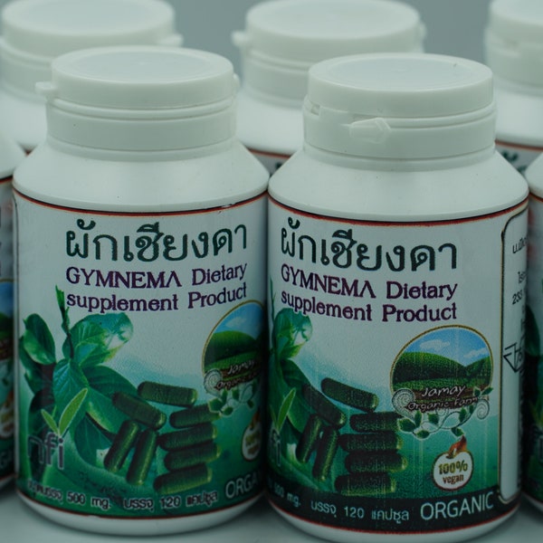 Gymnema inodorum / Chiang Da Capsule 120 capsules, 500 mg size Take care of your health with Thai herbs.Reduce blood sugar levels.