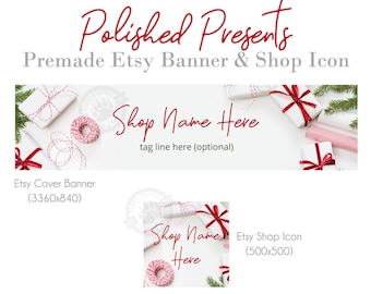 Christmas Holiday Shop Banner and Icon Design Set (Digital Files)