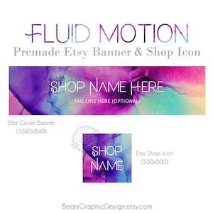 Abstract Ink Etsy Shop Set: Banner & Icon (Digital Files)