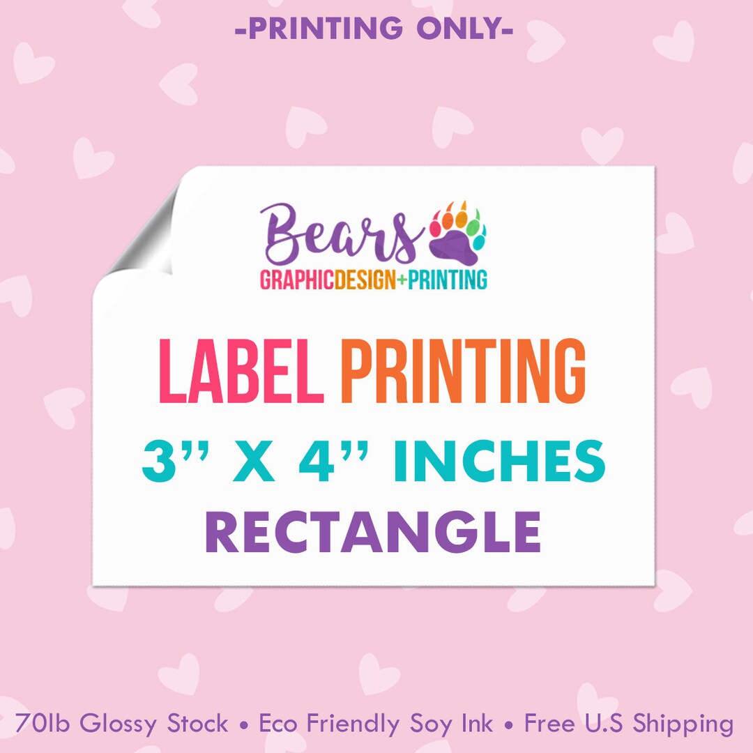 3x4 Inch Rectangle Label Printing: Glossy Stickers - Etsy