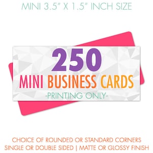 250 Mini Business Cards, Card Printing, Business Cards Printed, Hang Tag Printing, Printed Business Cards, Eco Friendly Printing image 1