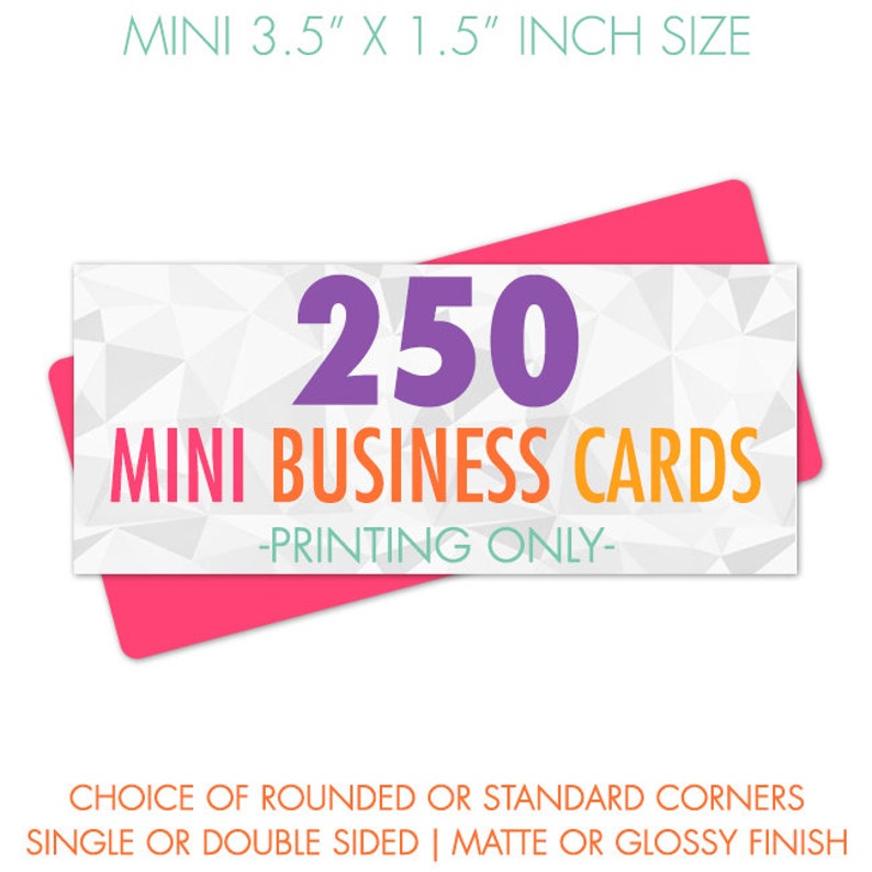 250 Mini Business Cards, Card Printing, Business Cards Printed, Hang Tag Printing, Printed Business Cards, Eco Friendly Printing image 1