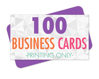 Printed Business Cards, Business Card Printing, 100 Business Cards, Full Color Printing, Matte or Glossy Finish, Eco Friendly, Printing