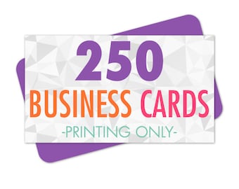 250 Printed Business Cards, Business Card Printing, Card Printing, Glossy Business Cards, Matte Business Cards, Full Color Printing