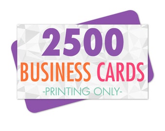 2500 Business Cards Printed Full Color on Recycled Thick 16pt Card Stock with Soy Inks, Standard Biz Card Size, Eco-friendly Offset Printing