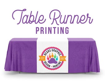 Custom Printed Table Runner: Vinyl or Fabric, Craft Fair Display