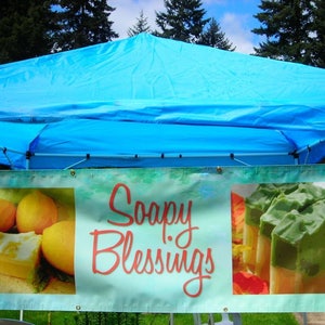 Banner de exhibición de artesanía de vinilo de 1x9 pies para su mesa, carpa o stand, pancarta de 12 pulgadas por 9 pies para un dosel de tienda de campaña de 10x10, feria callejera, festival imagen 8