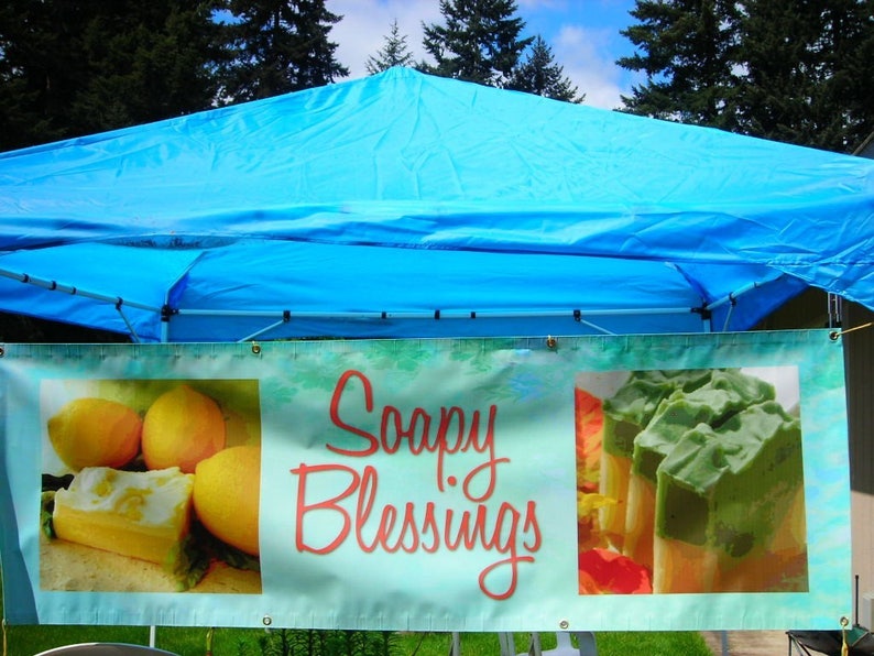 Banner de exhibición de artesanía de vinilo de 1x9 pies para su mesa, carpa o stand, pancarta de 12 pulgadas por 9 pies para un dosel de tienda de campaña de 10x10, feria callejera, festival imagen 8