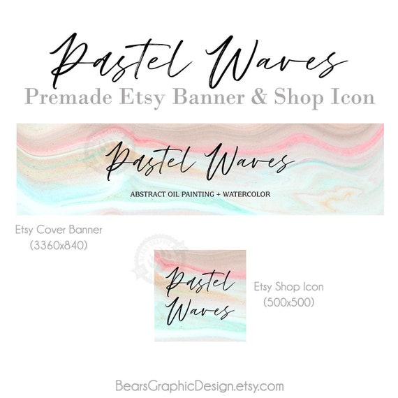 Shop Banner And Icon For Etsy Stores With A Modern Abstract Etsy