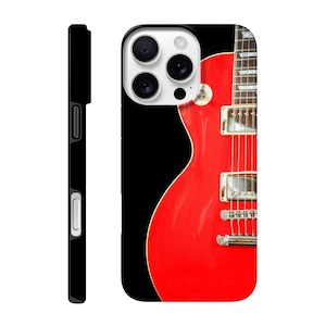 Red Electric Guitar Phone Case | Tough Glossy iPhone Cover | Music Lover Gift | Rock Guitar Art Case | Double-Layer Protection