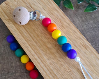 Rainbow Drops Soother Clip