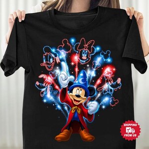 4 juli Mickey en vrienden comfortkleuren shirt, T-shirt magisch kasteel, shirt Mickey Mouse Cruise, grappige cartoon T-shirt, WDW grafisch T-shirt