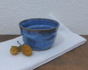 Bowl - Handmade Stoneware Pottery Ceramic - Indigo Blue - 1-1/2 cups